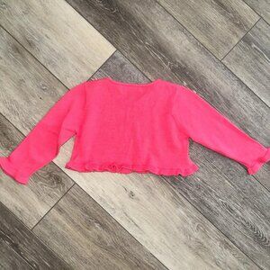EUC‎ American Princess Girls 12 Months Flower embroidered Half Cardigan sweater